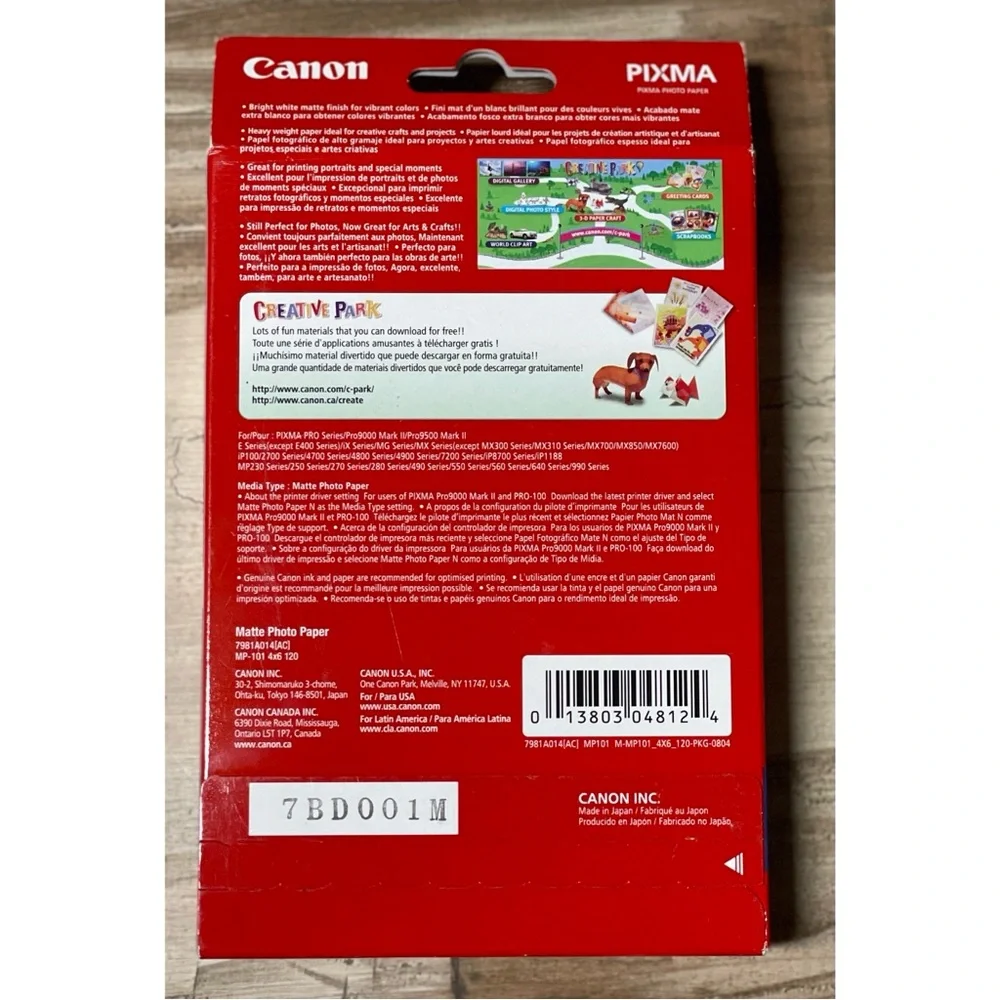 Canon 2 Pack Photo Paper (Matte & Glossy) 4